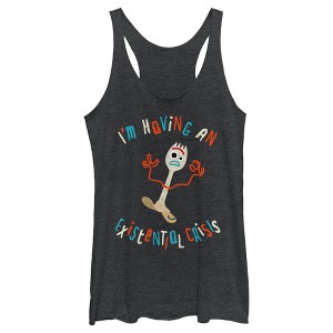 Women's Toy Story Forky I'm Having an Existential Crisis Racerback Tank Top - 1 of 4