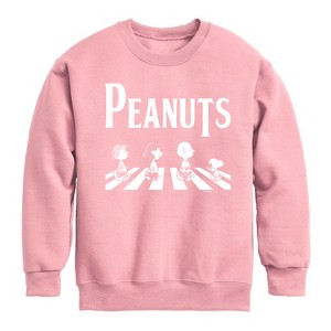 Boys' - Peanuts - Peanuts Crossing Road Graphic Long Sleeve Fleece Sweatshirt - 1 of 3