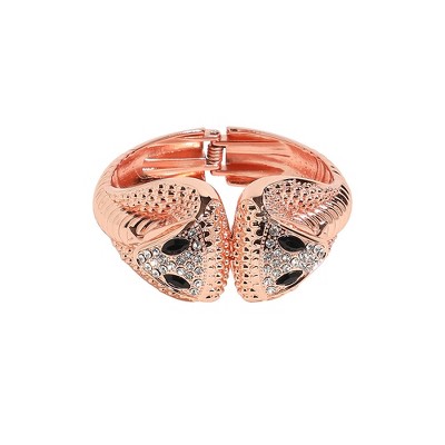 SOHI Women's Rose Gold Embellished Snakehead Bracelet