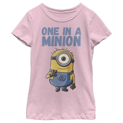 Despicable Me Kids Despicable Me Minions Slim Fit Short Sleeve Crew Graphic Tee - Pink Medium