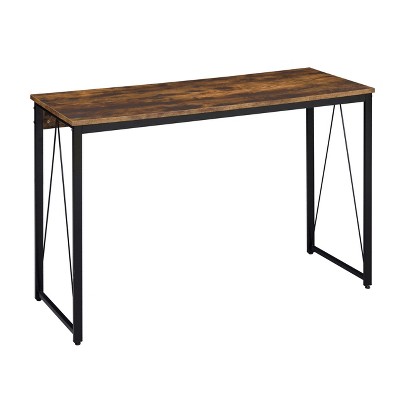 NicBex Home Office Desk 35.5" Modern Writing Desk with Metal Slide Base, Wooden Desktop and Black Metal Legs for Office, Study, Living Room