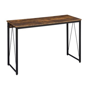 NicBex Home Office Desk 35.5" Modern Writing Desk with Metal Slide Base, Wooden Desktop and Black Metal Legs for Office, Study, Living Room - 1 of 4