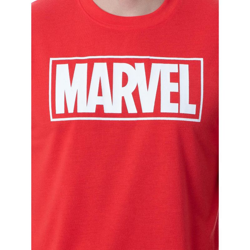 Marvel Thor Captain America Iron Man Men's Superhero Top And Pants Pajama Set Red, 4 of 5