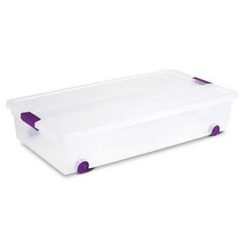 Sterilite 17611704 60 Quart ClearView Latch Lid Wheeled Underbed Box (12 Pack)