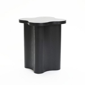 LuxenHome Black Modern Cloverleaf MDF Wood Side Table - 1 of 4