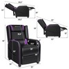 Costway Massage Gaming Recliner Chair Single Living Room Sofa Home Theater Seat Purple\Gray - 3 of 4