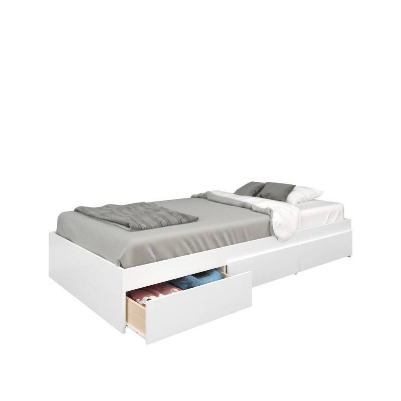 Blvd Storage Bed with Headboard White - Nexera, 3 of 5