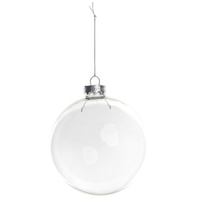 Clear Frosted Glass Christmas Ball Ornament Set