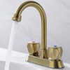 LunaLulink 2 Handle Brushed Gold Stainless Steel Center Sink Faucet with Overflow Pop-Up Sink Spout - 3 of 4