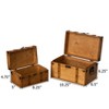 Vintiquewise Farmhouse Antique-Style Wood Treasure Chest with Leather Straps & Front Latch Decorative Storage Trunk for Trinkets, Jewelry - 4 of 4