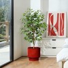 LuxenHome 11" Dia Ceramic Planter Red Glazed Indoor Outdoor Decorative Plant Pot with Drainage Hole and Rubber Plug Modern Round Garden Pot - 3 of 4