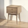 Royal Hampton Bedside Nightstand Table with 2 Drawers and Brass Knobs, Sandblasted Mango Wood Construction - 2 of 4
