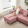 VASIP Boucle Fabric 2-Seater Loveseat,Shell-Shaped Armrests & Self-Wrapped Cylindrical Legs, for Living Room & Apartment,Beige - 3 of 4