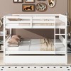 TIRAMISUBEST Full Over Full Size Bunk Bed with Twin Size Trundle, Rubber Wood Bunk Bedframe with Ladder & Guardrails, Convertible to 2 Full Size Beds - 2 of 4