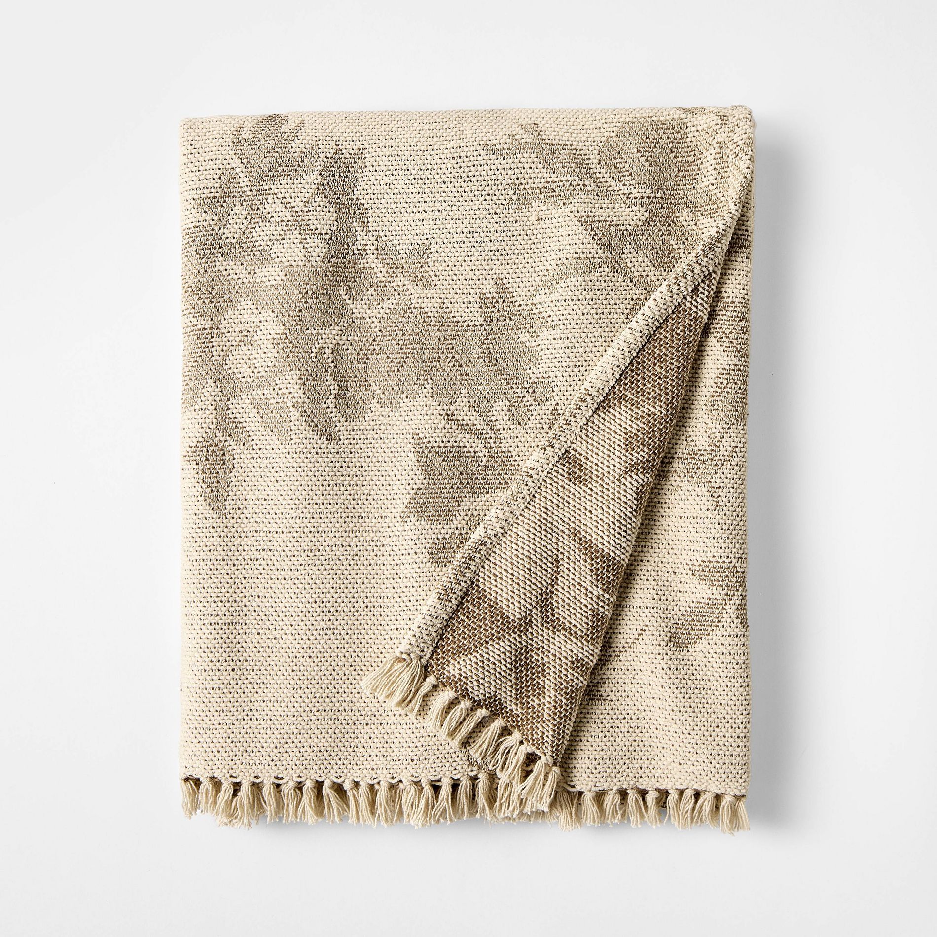 Woven Floral and Leaves Pattern Throw with Fringe  - Threshold™ designed with Studio McGee