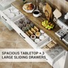 55 Inch Wide Sideboard Buffet Cabinet with 3 drawers, 4 Door Coffee Bar Cabinet with Adjustable Shelves for Kitchen, Dining Room, Living Room - 2 of 4