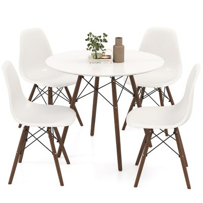 Resenkos Kitchen Table and Chairs Sets,Dining Table Set,5 Pieces Dining Table Set With Solid Wood Leg-Beige
