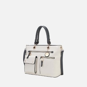 MKF Collection Julia Vegan Leather Color-block Women’s Satchel Bag by Mia k - 1 of 4