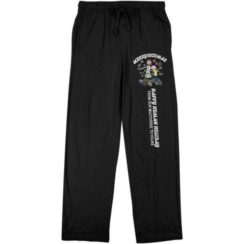 Rick & Morty Merry Rickmas Ship Men's Black Sleep Pajama Pants : Target