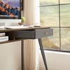 Sapphtopaz Mid Century Computer Desk with Drawer & Storage Layer Writing Desk with Power Outlet & USB Ports Office Desk for Bedroom, Home - 2 of 4