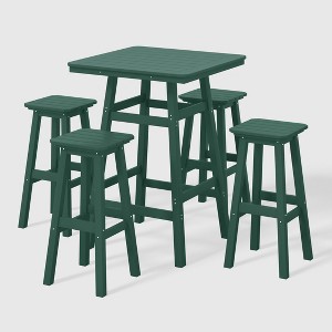 WestinTrends Malibu All Weather Hdpe Outdoor Patio Bar Height Dining Set (5-Piece) - 1 of 4