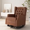 Unholstered Rocking Chair with PU Leather Accent Chair for bedroom living room-Christopher Knight Home - 3 of 4