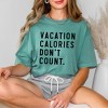 Simply Sage Market Women's Vacation Calories Dont Count Short Sleeve Garment Dyed Tee - 2 of 2