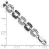 Black Bow Jewelry Black & White Diamond 7mm Square Link Bracelet in Sterling Silver - 4 of 4
