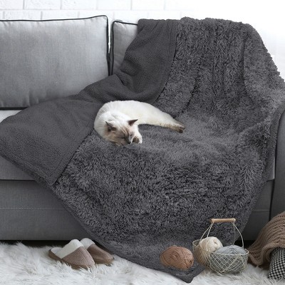 Medium Gray Waterproof Sherpa Fleece Dog Blanket
