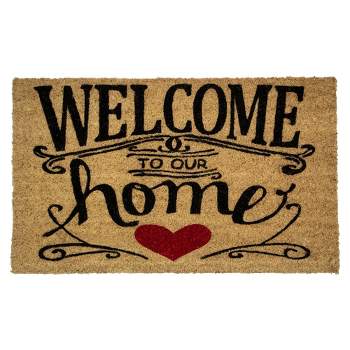 Northlight Natural Coir "Welcome to Our Home" Rectangular Doormat 18" x 30"