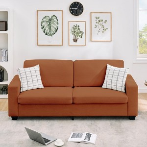 83" Modern Corduroy 3 Seater Sofa, Deep Seat Couch with Wide Armrest and Removable Washable Cushion Cover for Small Space - 1 of 4