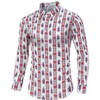 Clearlove Men's Floral Print Button Down Shirt Long Sleeve Party Travel Casual Dress Shirt Breathable Comfort Top - 3 of 4