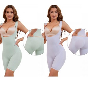 INSPIRE CHIC 2 Pcs Women's Butt Lifter Thigh Slimmers Bust Back Support Body Shapers - 1 of 4