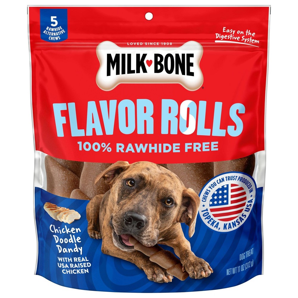 Milk-Bone Dog Treat with Real Chicken Flavor Rolls - 11oz