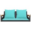 vidaXL Swing Bench with Cushions Black 42.9"x24.4"x15.7" Poly Rattan - 4 of 4