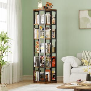 Besiost Freestanding Rotating Bookshlf, 4-Tier Corner Storage Shelf, Bookcase - 1 of 4
