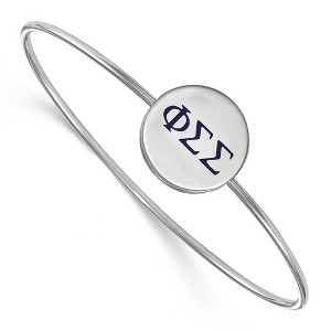 Black Bow Jewelry Sterling Silver Phi Sigma Sigma Greek Life Bangle Bracelet 7 Inch - 1 of 3