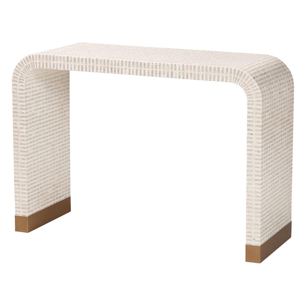 Photos - Coffee Table bali & pari 3pc Carlyn Mother of Pearl Capiz Shell Accent Table Set Beige/White/Gold