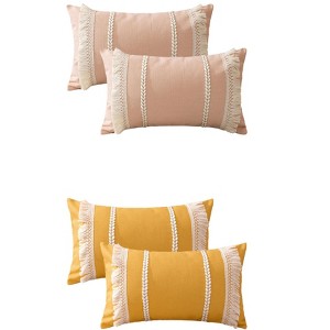 REGALWOVEN 4 Pcs Boho Modern Striped Decorative Throw Pillow Cover for Living Room Bed Sofa - 1 of 4