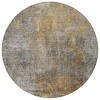 Gray Silver And Charcoal Abstract Washable Indoor Outdoor Area Rug - 4 of 4