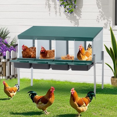 Compartment Roll Away Chicken Nesting Box,Galvanized Steel Egg Laying Box for Hens,Wall Mount–LAOTIES
