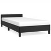 vidaXL Twin Bed Frame with Headboard in Black Faux Leather - 2 of 4