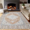 Vintage Distressed Area Rug for Living Room Traditional Medallion Stain Resistant Accent Rug - 2 of 4