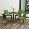 WestinTrends Playa 5-Piece Indoor Outdoor Round Metal Patio Dining Table Set With Stackable Patio Dining Side Chairs - 2 of 4