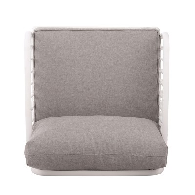 White and Light Gray Polypropylene Outdoor Club Chair with Cushions