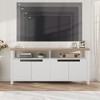 EcoSummer Farmhouse TV Stand for 70" TV, 63" Entertainment Center with Storage, Open Shelf & Adjustable Shelves, Grey/White - 3 of 4