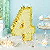 Juvale Gold Foil Number 4 Pinata for 4th Birthday Party Decorations, Anniversary Celebrations (15.5 x 11 x 3 In) - 2 of 4