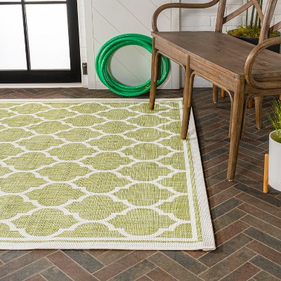 Trebol Moroccan Trellis Textured Weave Indoor/Outdoor Area Rug - JONATHAN Y