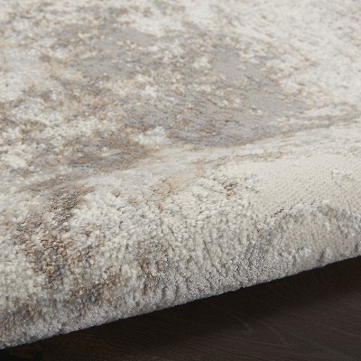 Elation Ivory Gray Abstract Rectangular Area Rug 5'3" x 7'3"