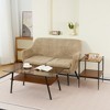 38.58" Coffee Table and 2 End Tables Set with Gray Tempered Glass Tops, MDF Layers, Modern Living Room Tables with Durable Iron Legs - 4 of 4